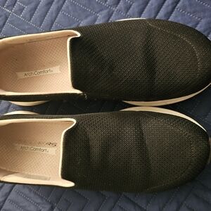 Skechers Black Slip-On Loafers with Breathable Design